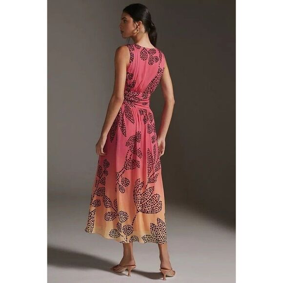 NWT ANTHROPOLOGIE X VERB PALLAVI SINGHEE V-NECK OMBRE MAXI DRESS - Picture 2 of 4